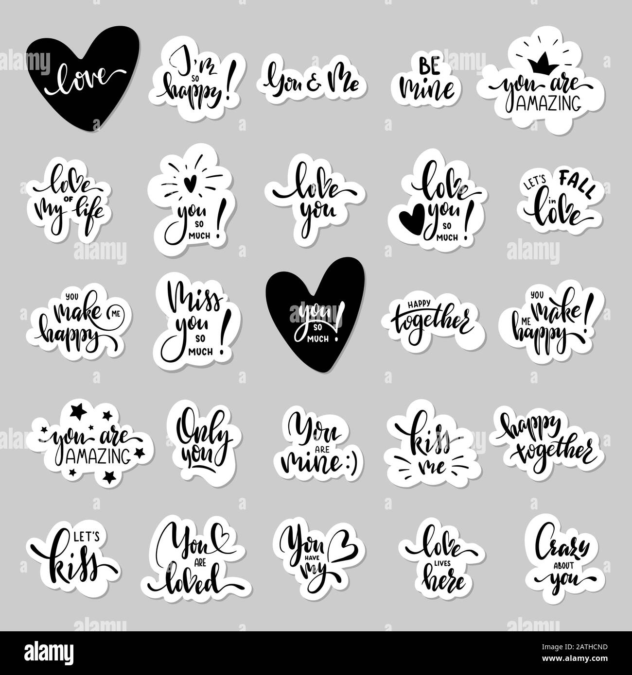 aesthetic printable black and white stickers