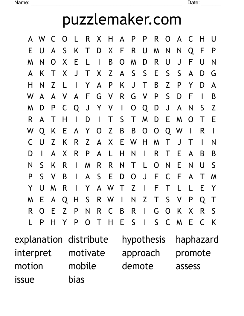 free crossword puzzle maker printable