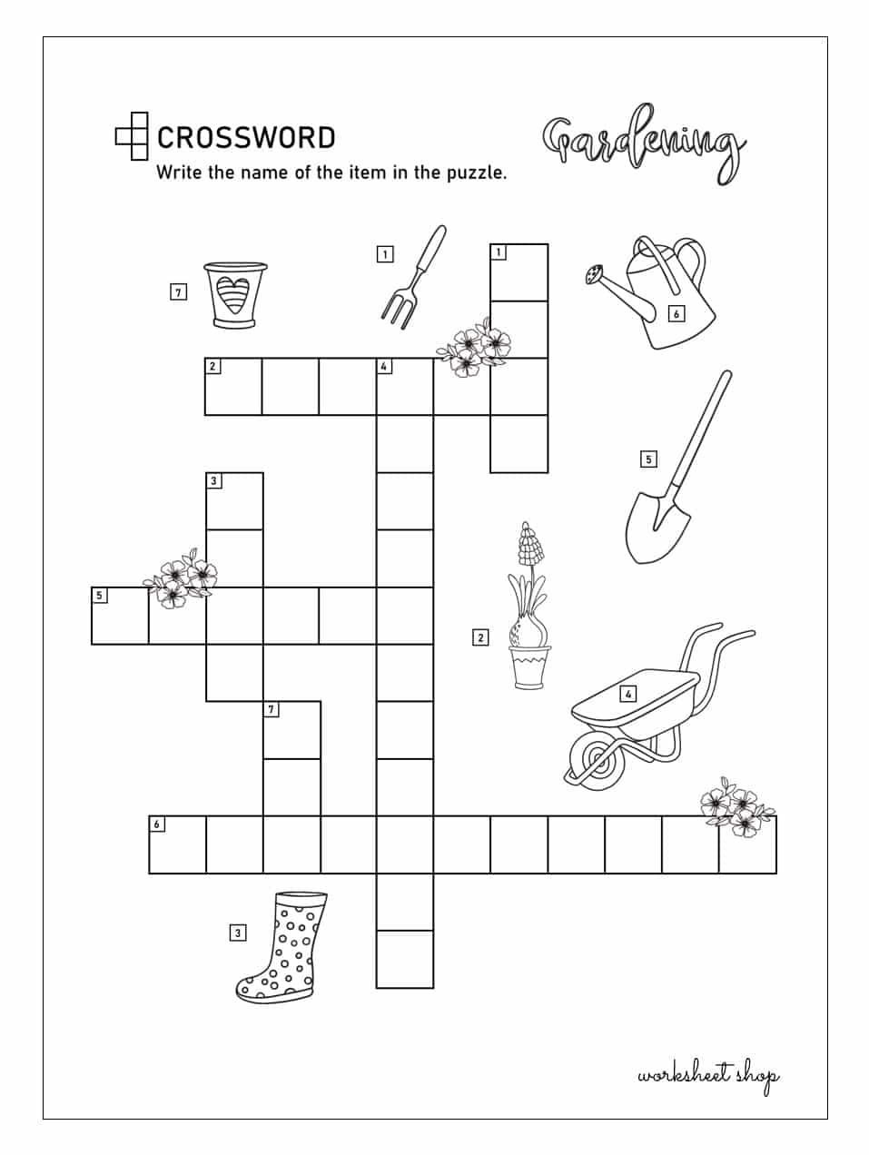 printable worksheets crossword puzzles