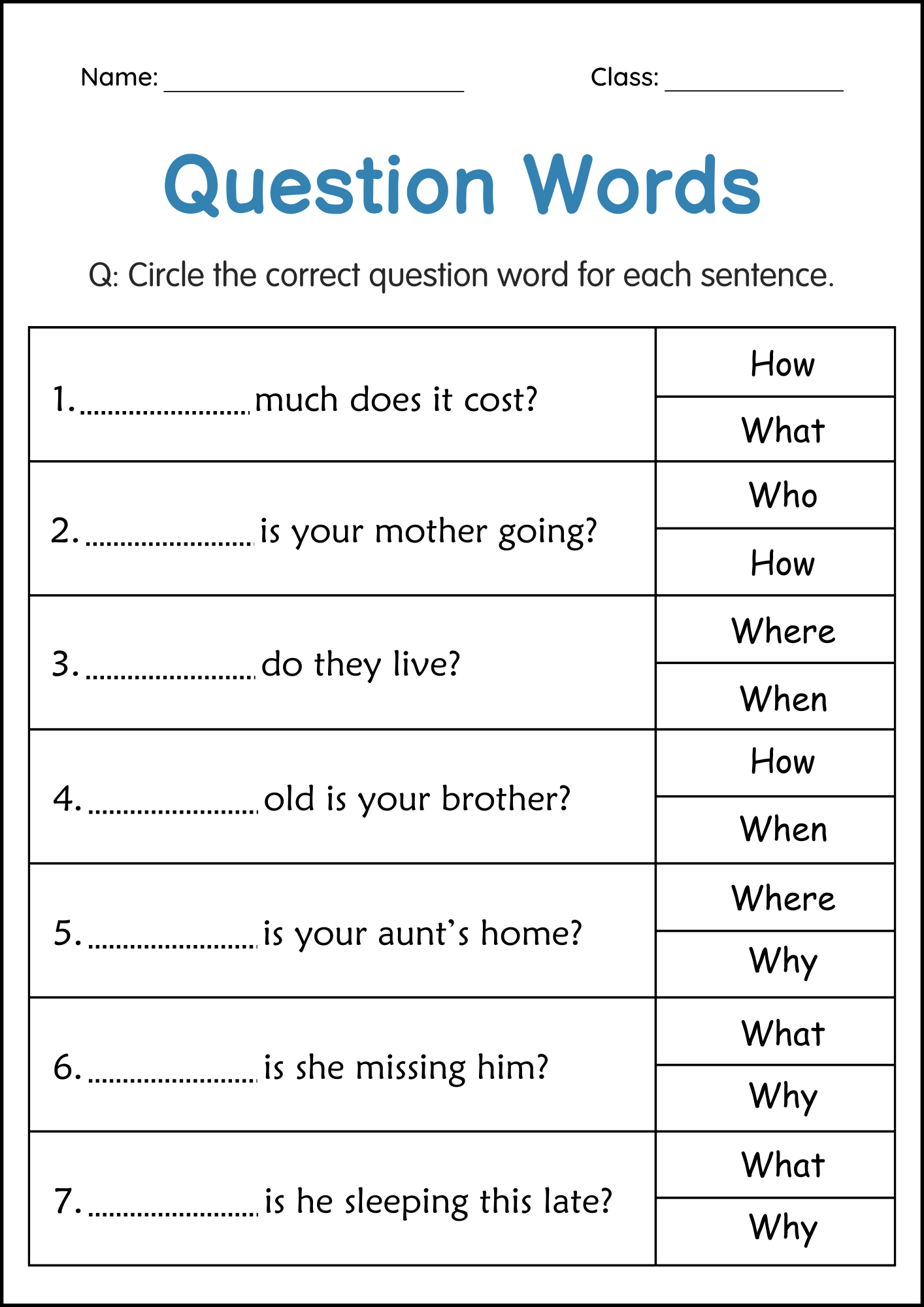 2nd grade ela worksheets