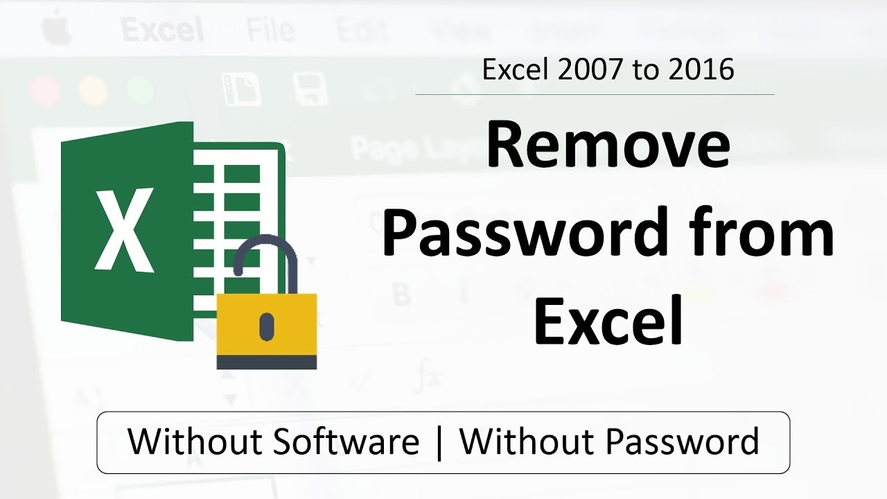 Remove Password From Excel Without Password Software 100 FREE YouTube