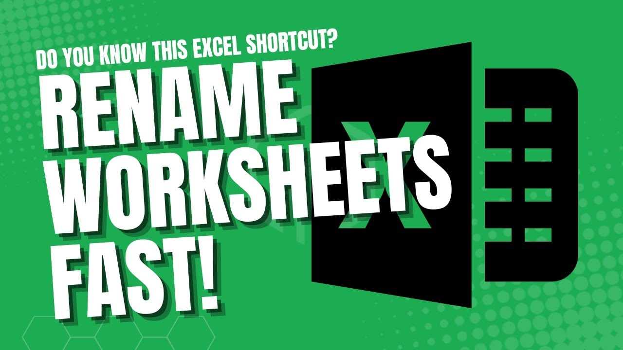 Rename Excel Spreadsheets FAST YouTube
