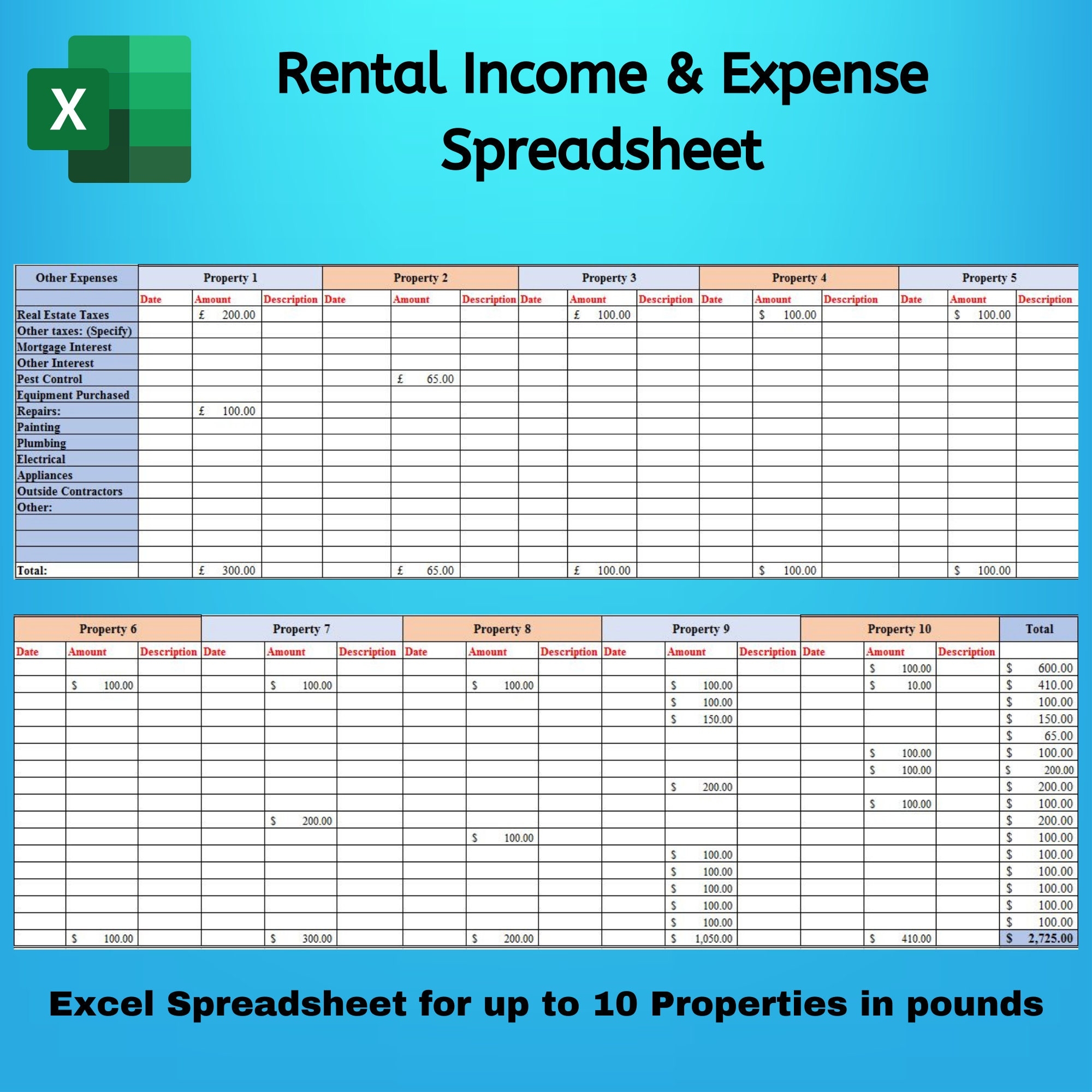 Rental Income Expense Spreadsheet For Up To 10 Properties In POUNDS Landlord Spreadsheet Property Management Sheet Rent Payment Ledger Etsy Rental Income Expense Spreadsheet For Up To 10 Properties In POUNDS Landlord Spreadsheet Property Management Sheet Rent Payment Ledger Etsy