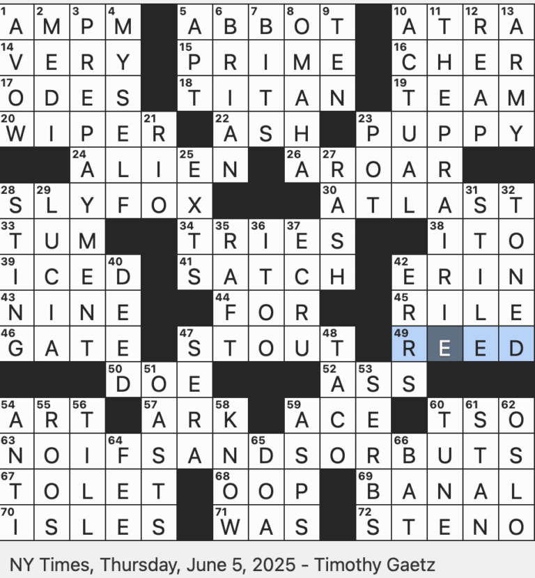 Rex Parker Does The NYT Crossword Puzzle Shoot Into The Pocket In Snooker THU 6 5 25 Midwest City Whose Name Consists Of Two Interjections 1970s Tennis Champ Smith Huge