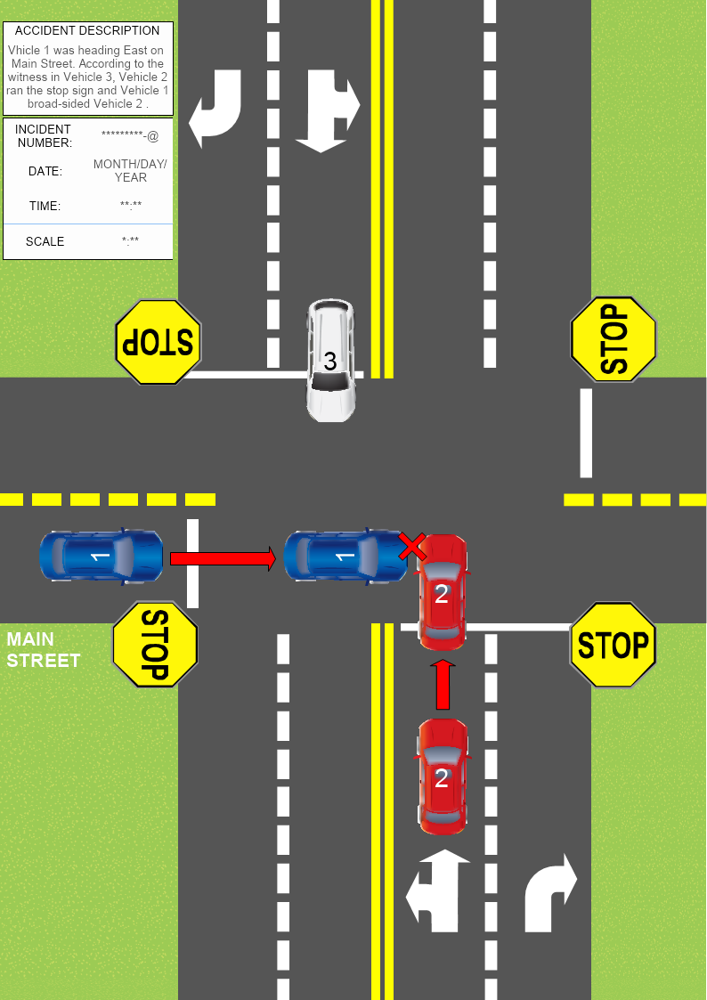 Road Accident Crossroad Template MyDraw