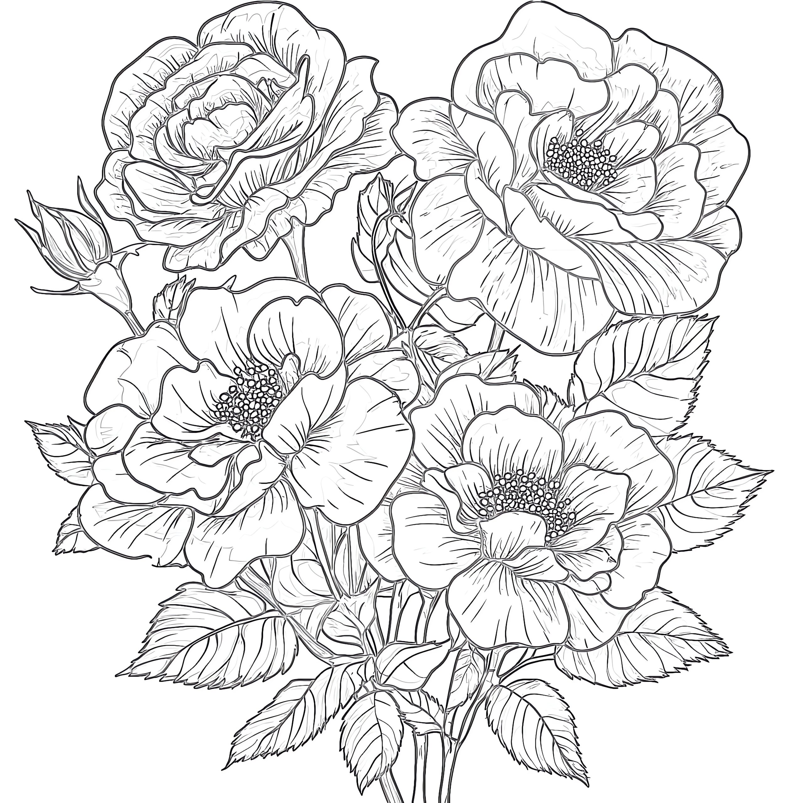 free printable flower pictures to color