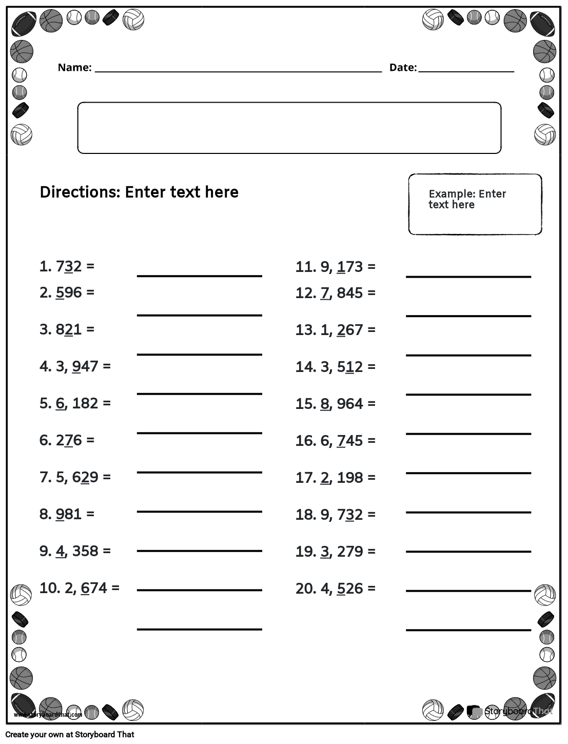 Rounding Worksheets Free Editable From Storyboard That Rounding Worksheets Free Editable From Storyboard That
