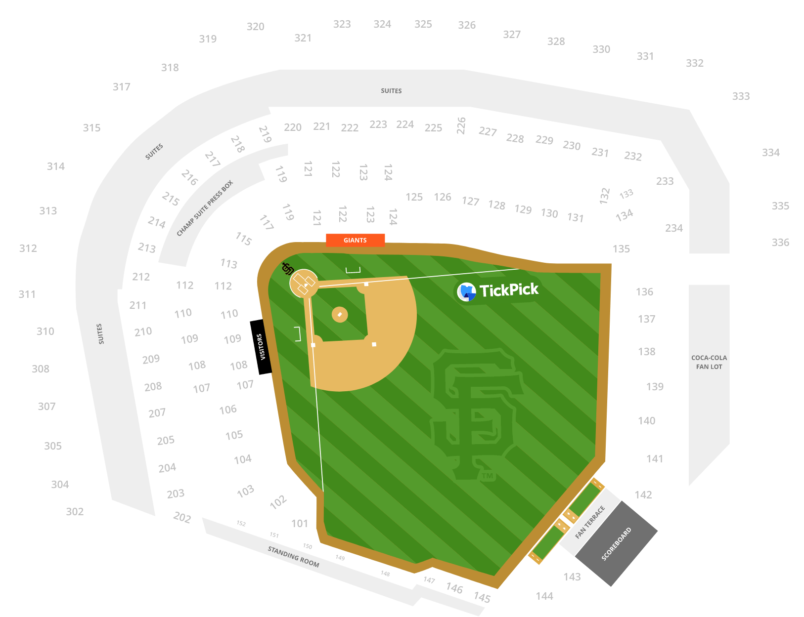 San Francisco Giants Interactive Seating Chart And Seat Views