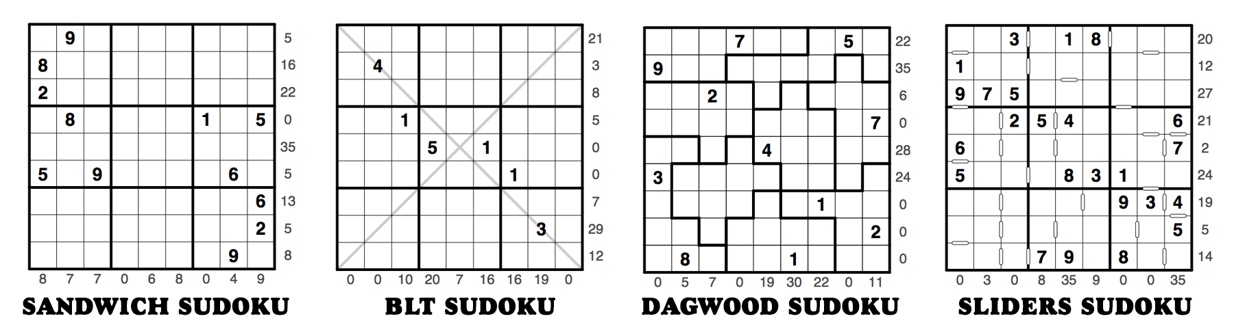 Sandwich Sudoku Puzzles By KrazyDad