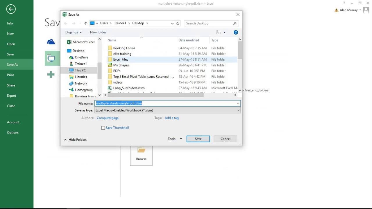Save The Selected Range As PDF In Excel YouTube
