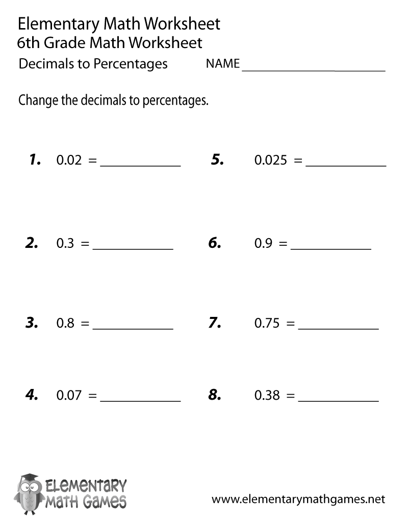 sixth grade worksheets