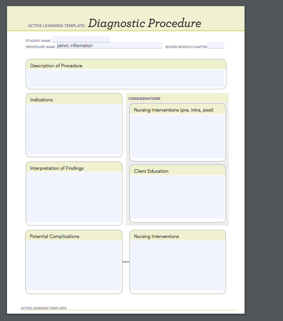Solved ACTIVE LEARNING TEMPLATE Diagnostic Procedure Chegg