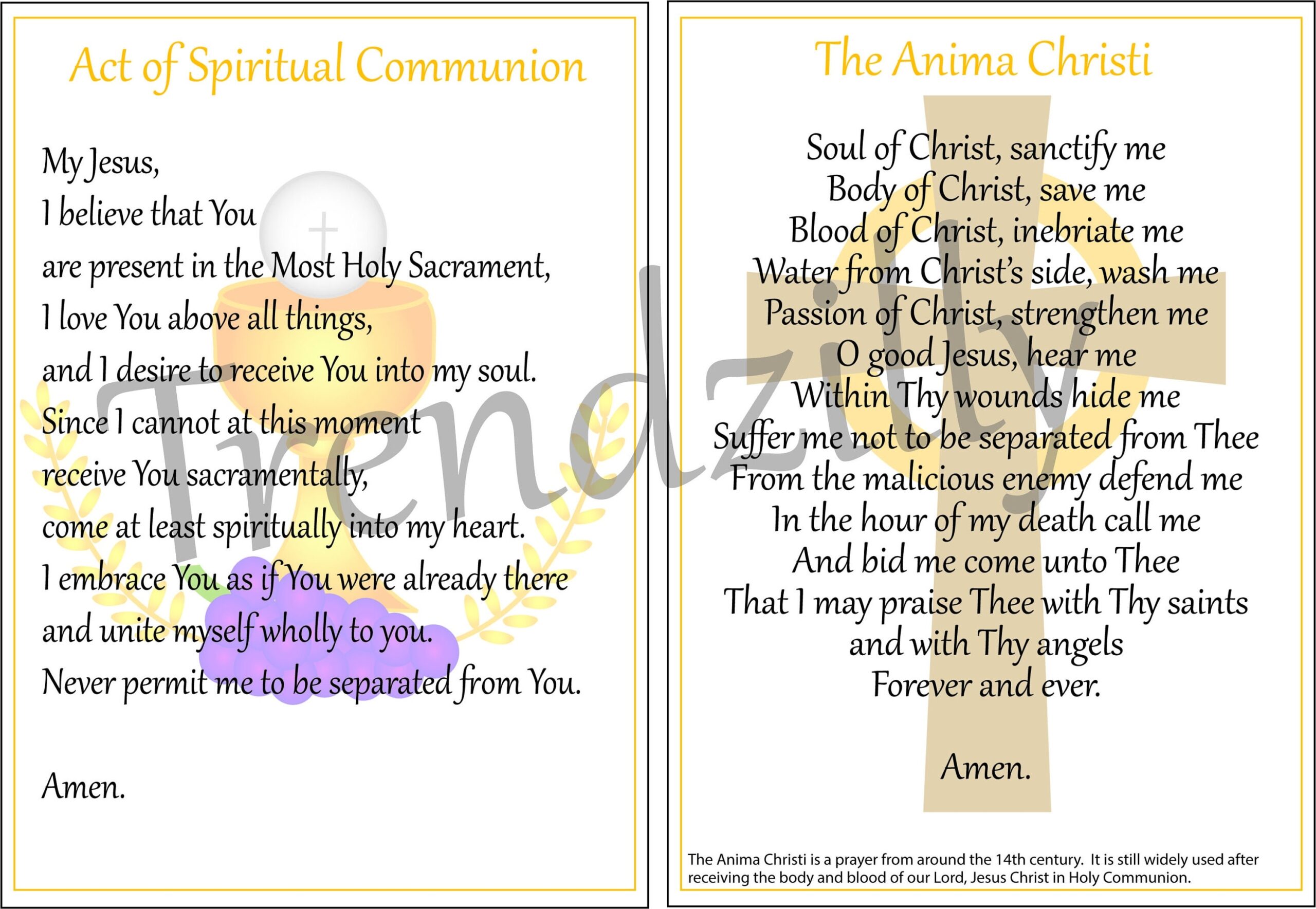 act of spiritual communion printable