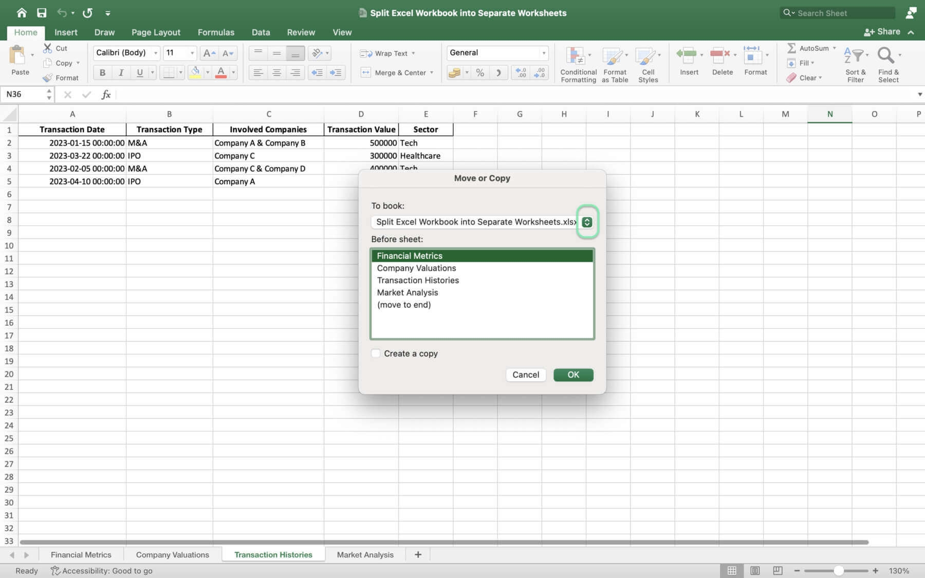 Split Excel Workbook Into Separate Worksheets Downloadable Template 
