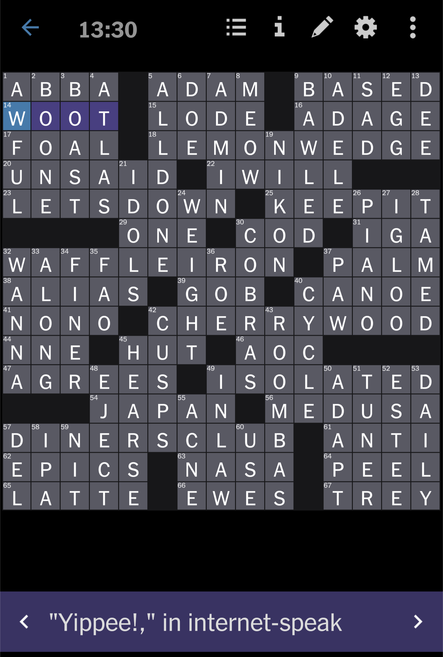 Spoiler Monday August 5 New York Times Crossword Puzzle Answer Woot Made The Grid Woot
