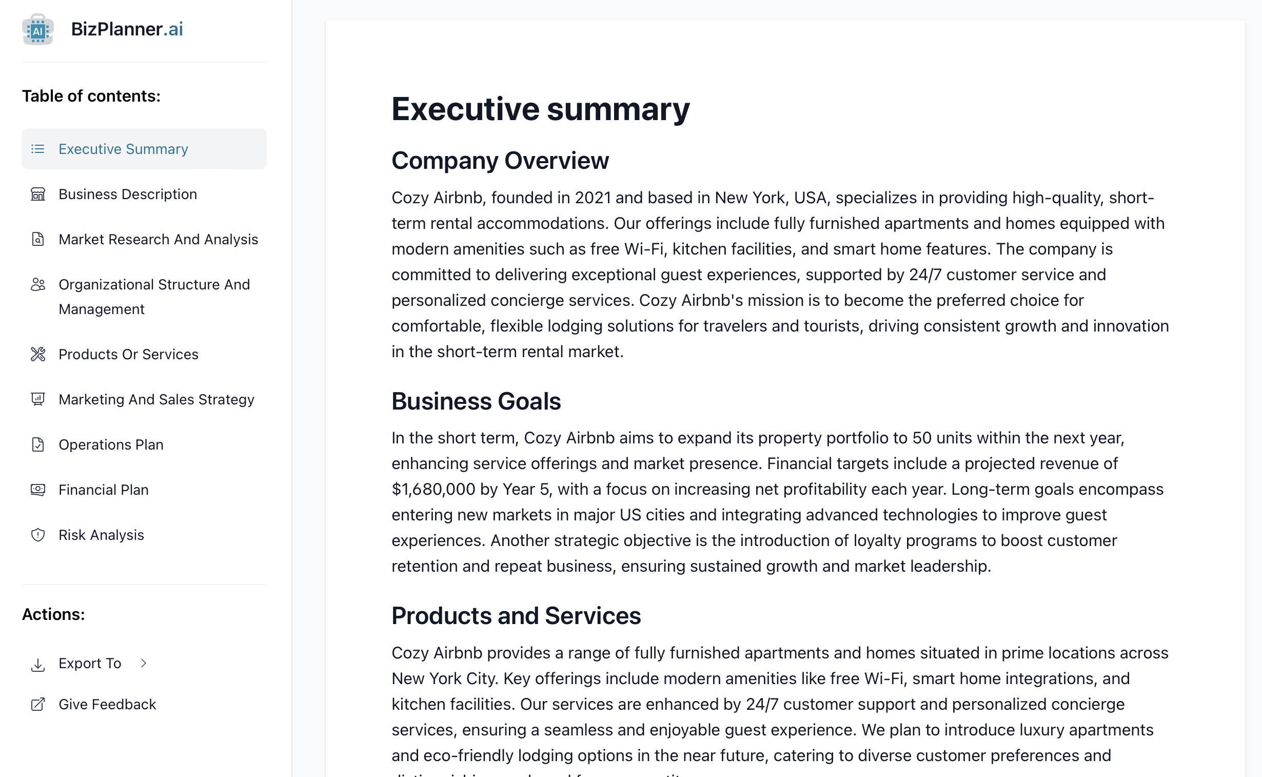 Start An Airbnb Business Free Plan PDF Template