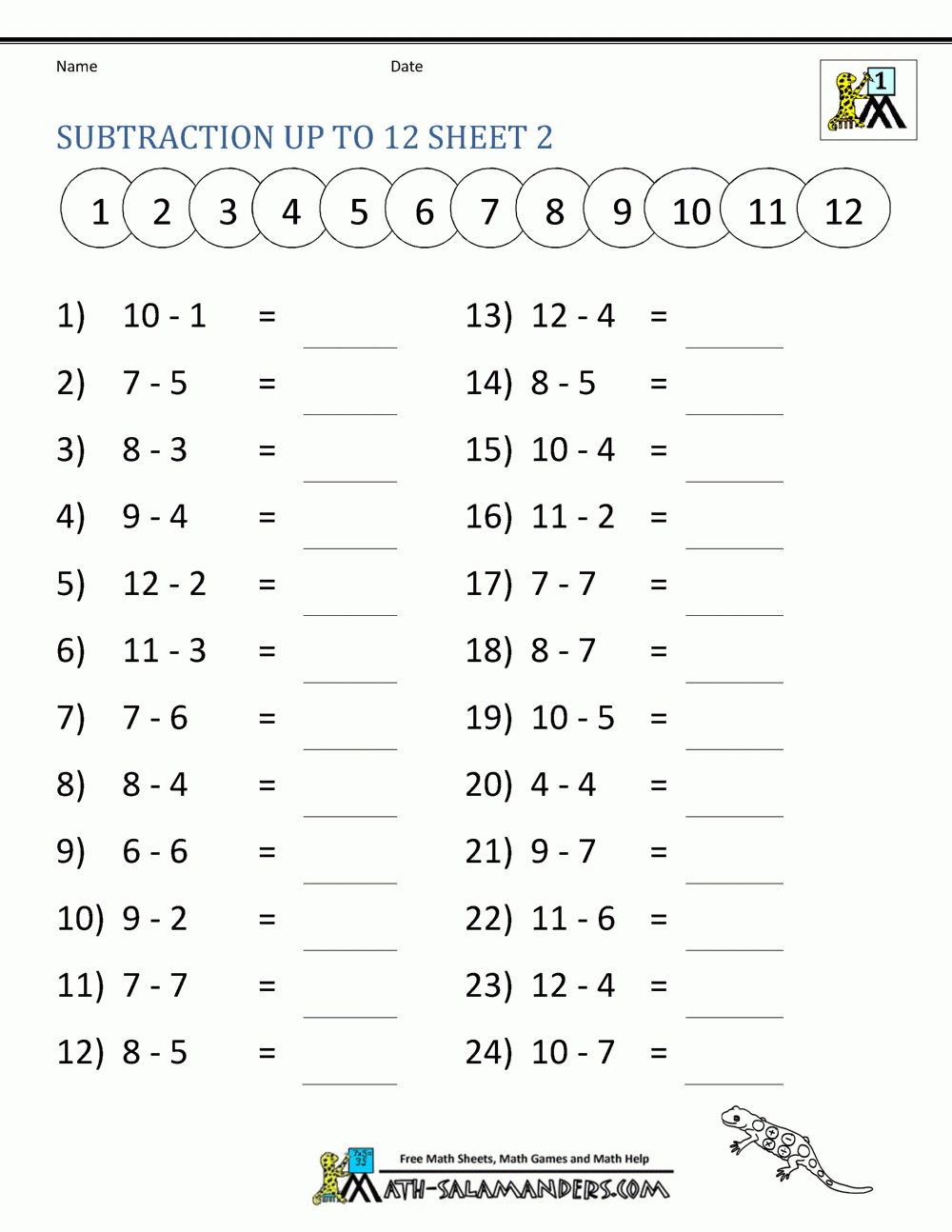 printable first grade math worksheets