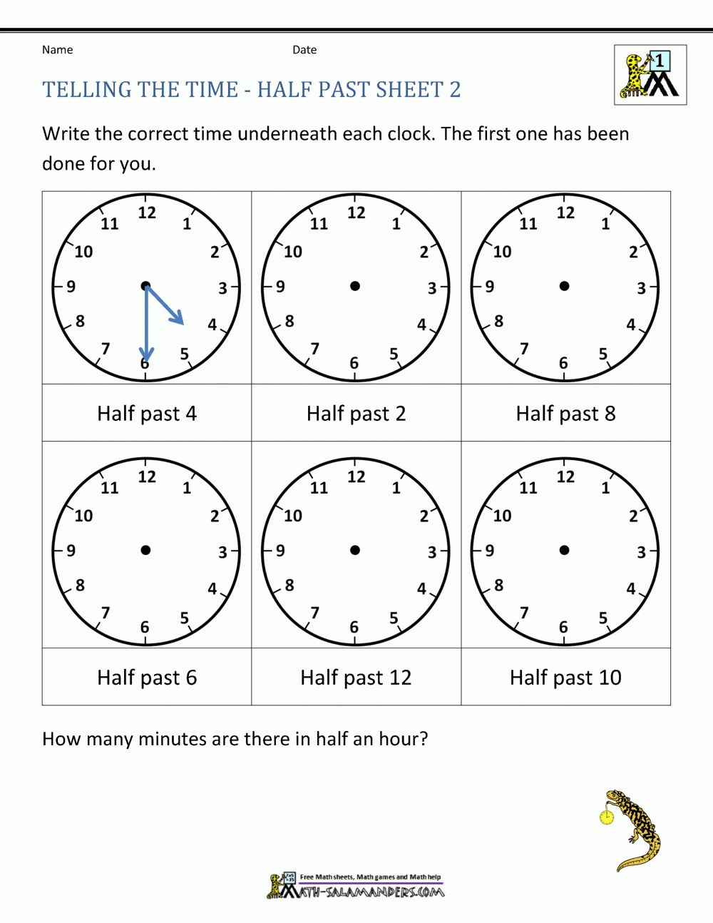 telling time worksheets grade 2