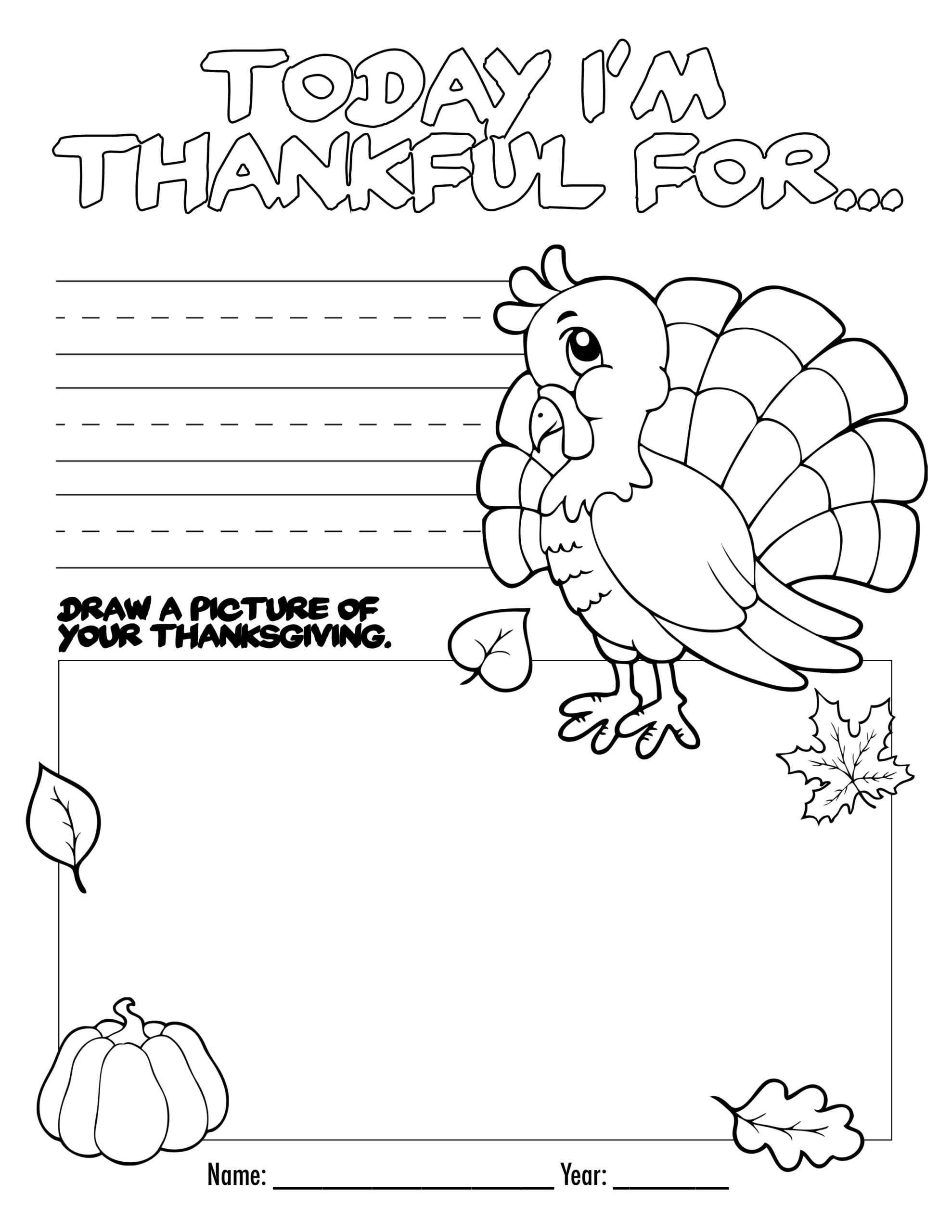 free printable thanksgiving pictures to color