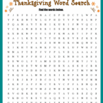 Thanksgiving Word Search FREE Printable
