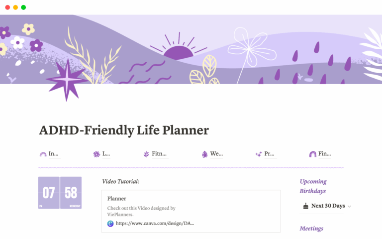 The Ultimate ADHD Friendly Life Planner Template By Laou Of ViePlanners Notion Marketplace