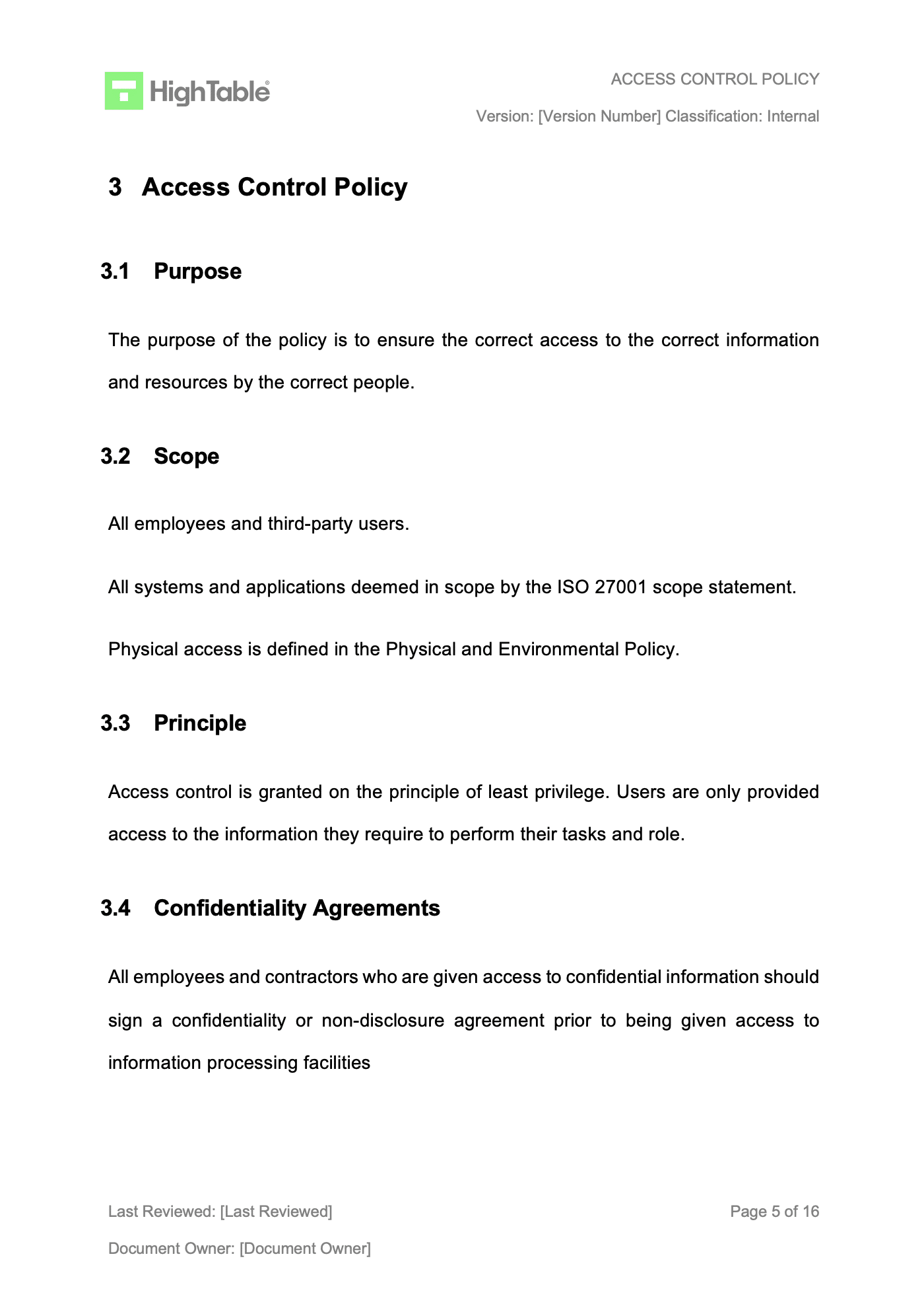 The Ultimate ISO 27001 Access Control Policy Template