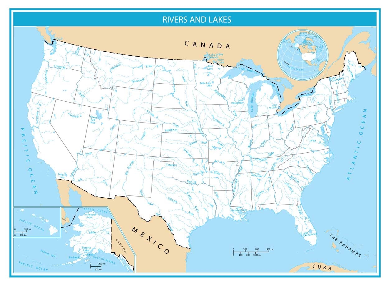 printable usa map with states