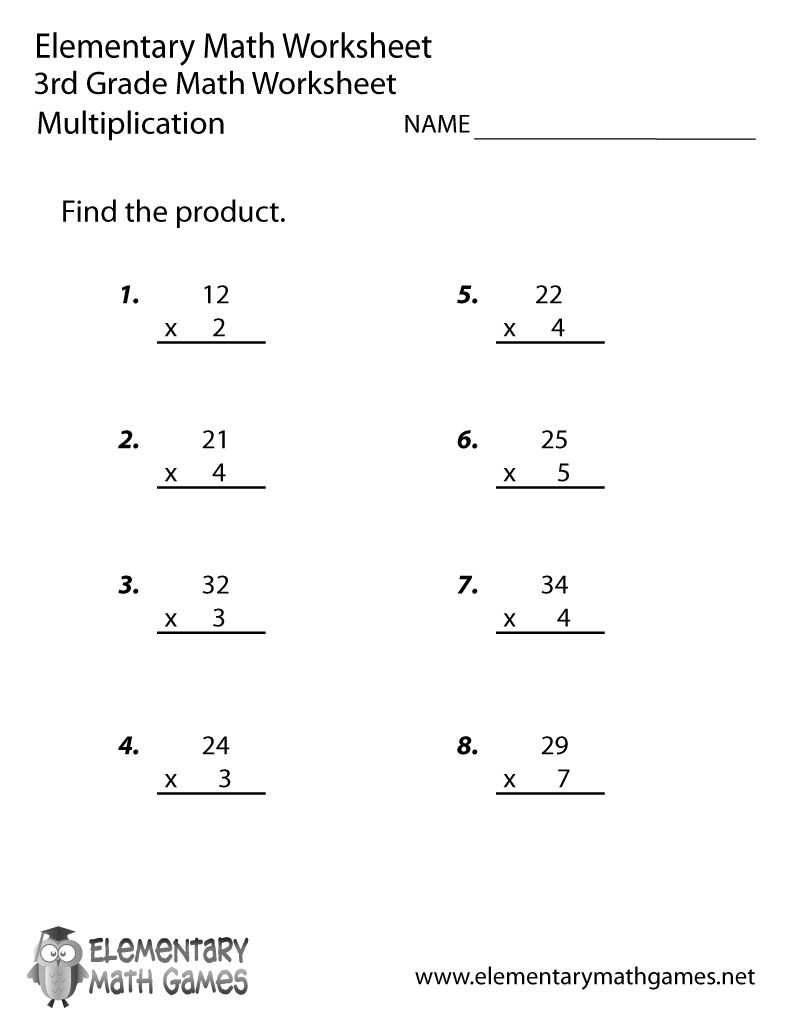 third grade math worksheets