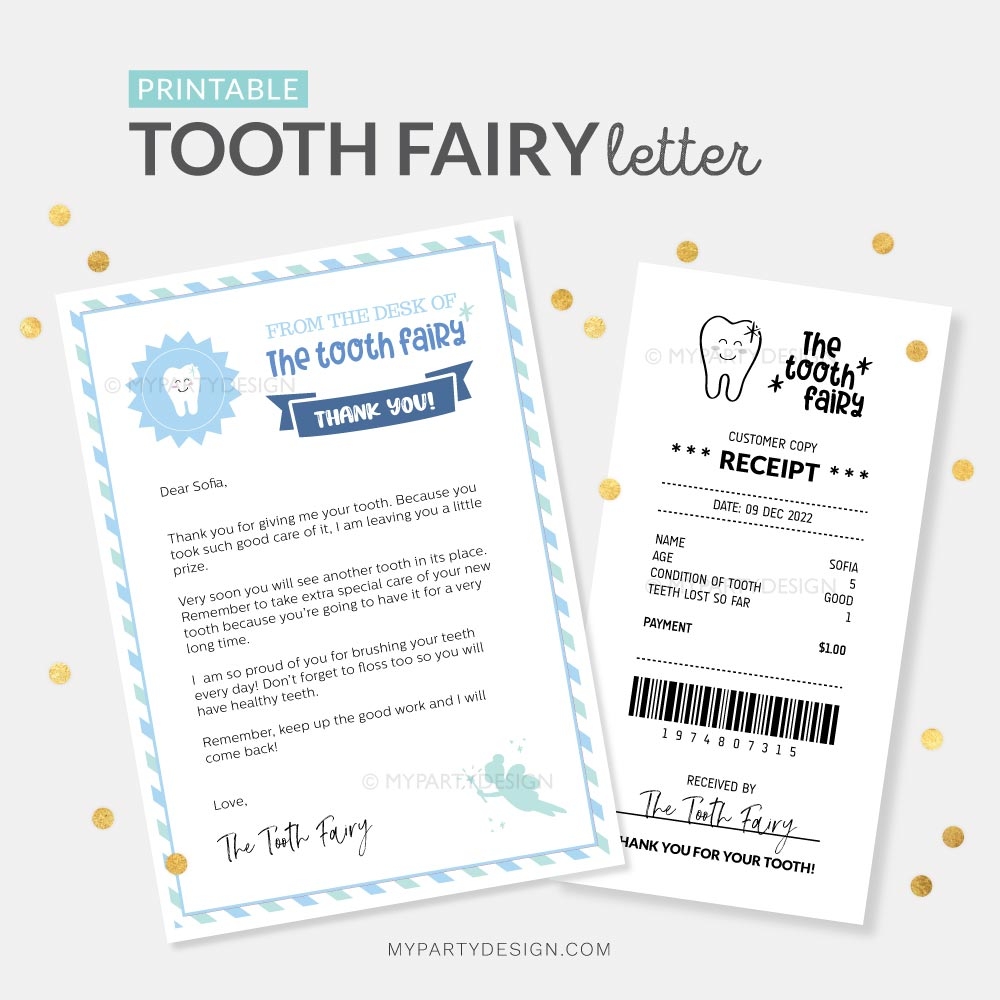 tooth fairy letter free printable