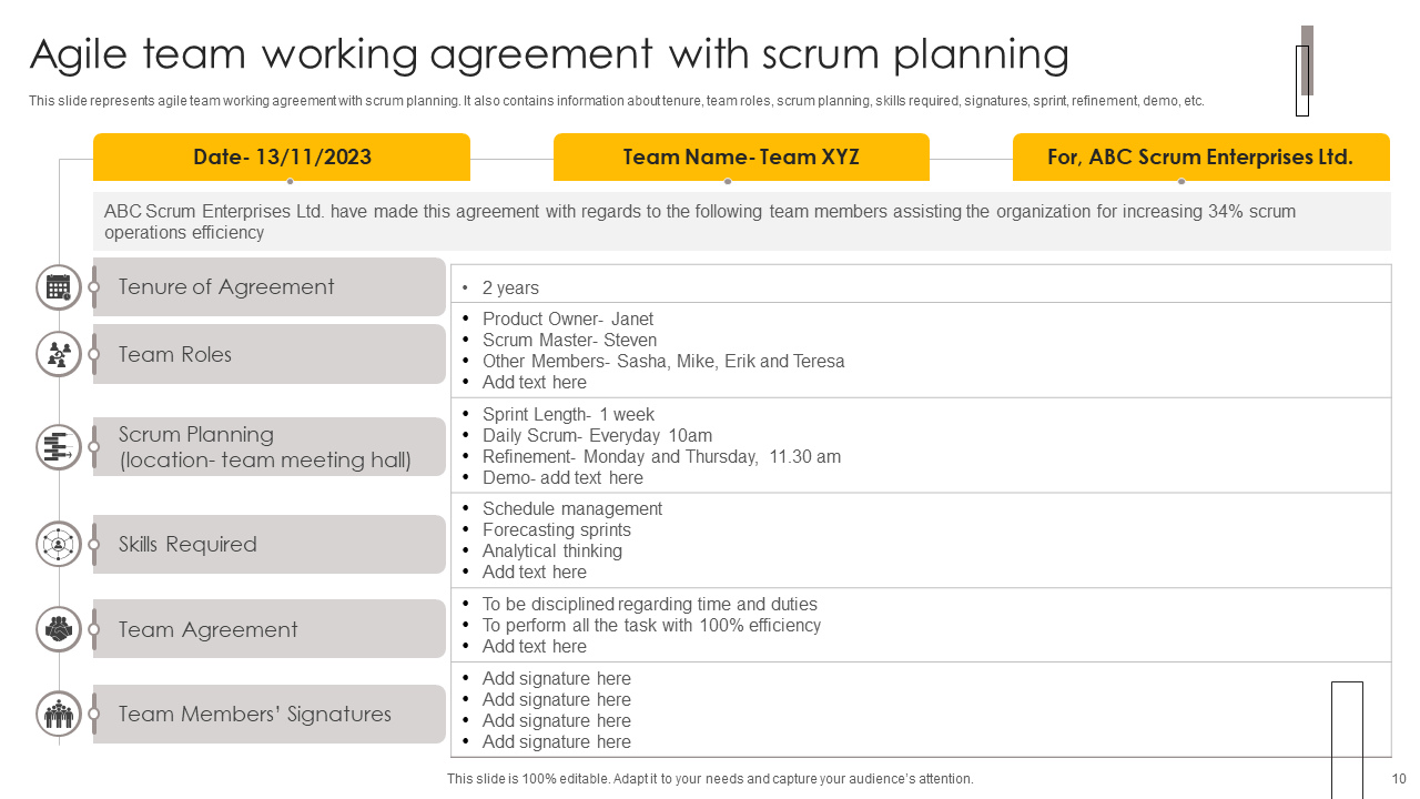 Top 10 Team Agreement Templates With Samples And Examples