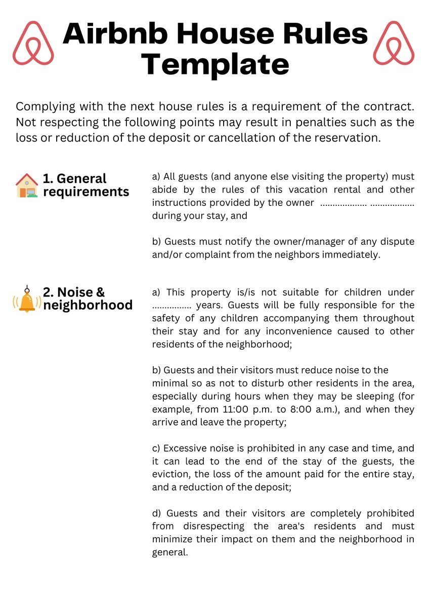 Top 18 Airbnb House Rules For Guests Tips Free Template