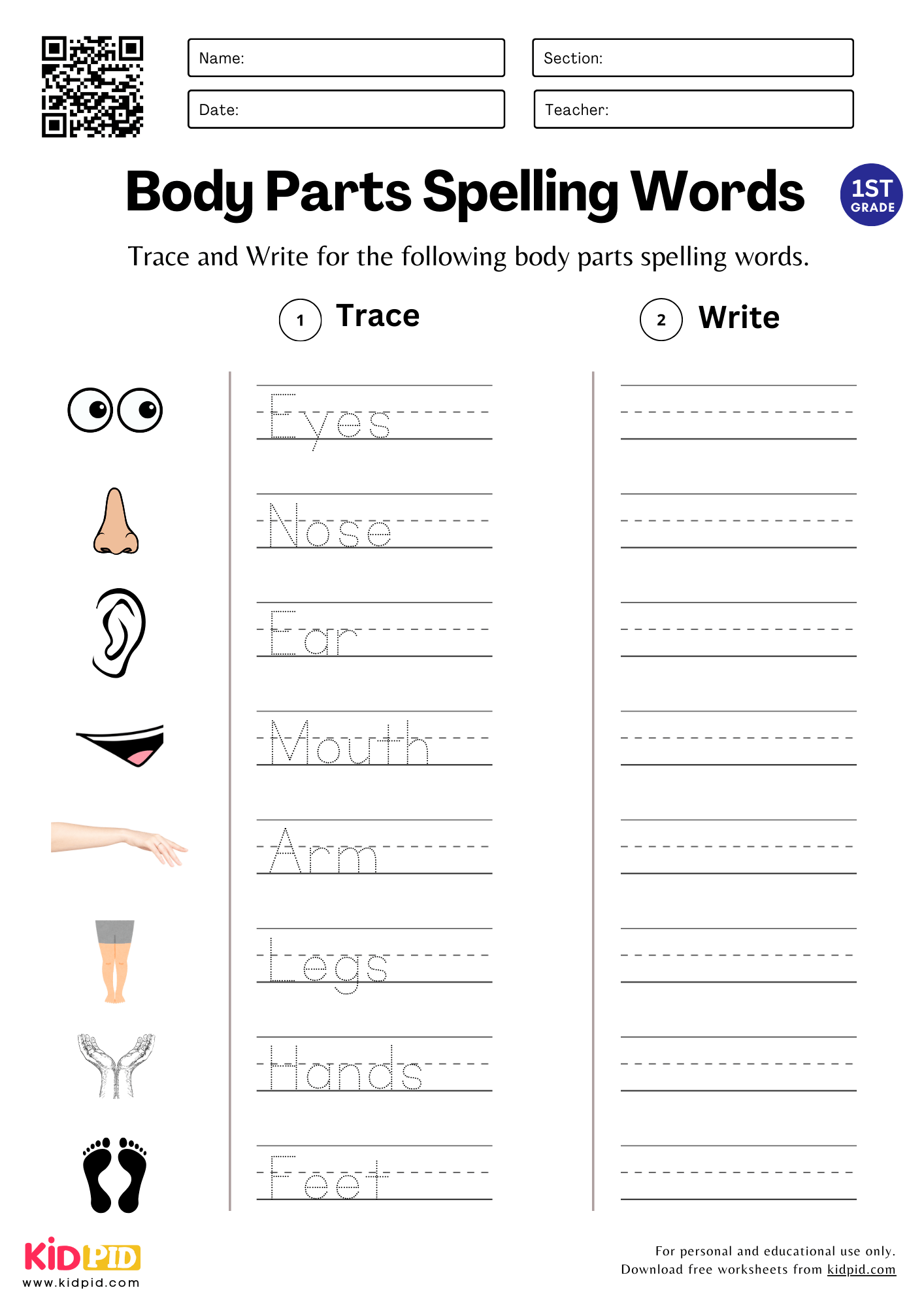 Trace Write Spelling Word Worksheets For Grade 1 Kidpid Trace Write Spelling Word Worksheets For Grade 1 Kidpid