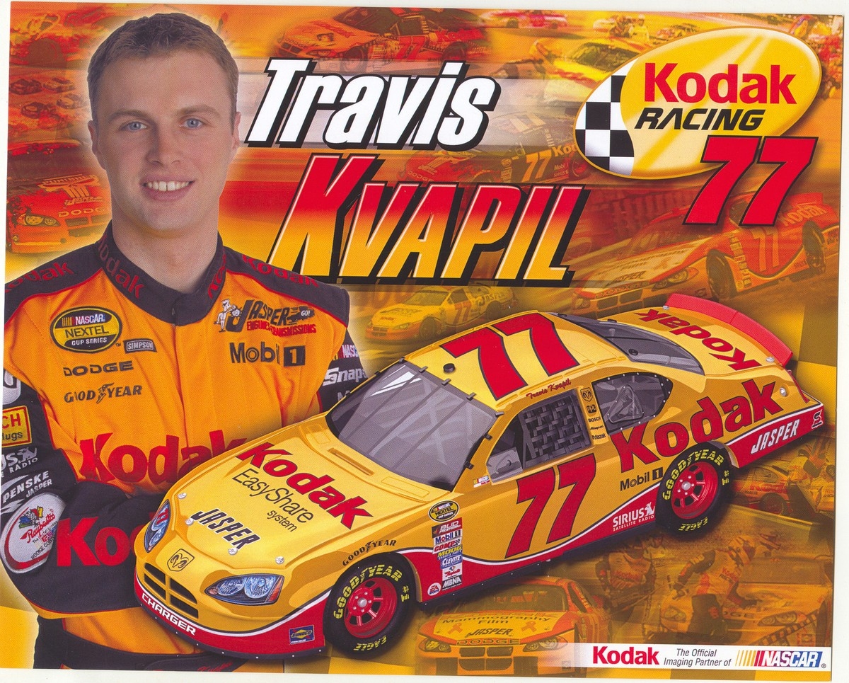 Travis Kvapil 2004 Race Car Driver Picture Racing Signature Card Kodak 77 EBay