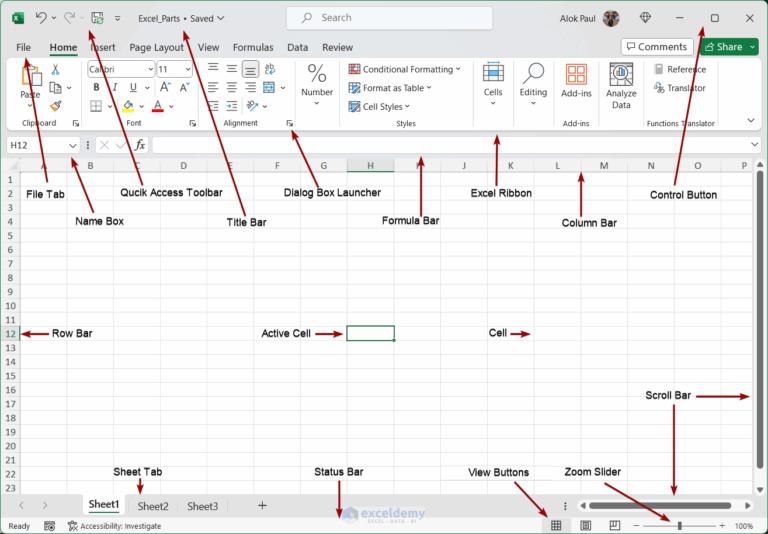 Understanding Excel Parts And Components ExcelDemy