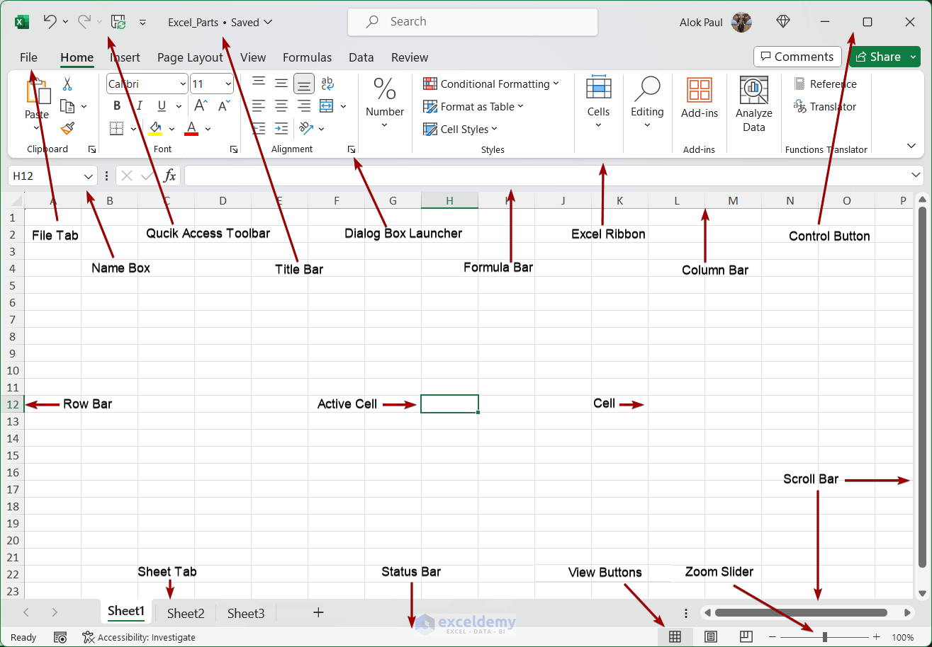 Understanding Excel Parts And Components ExcelDemy
