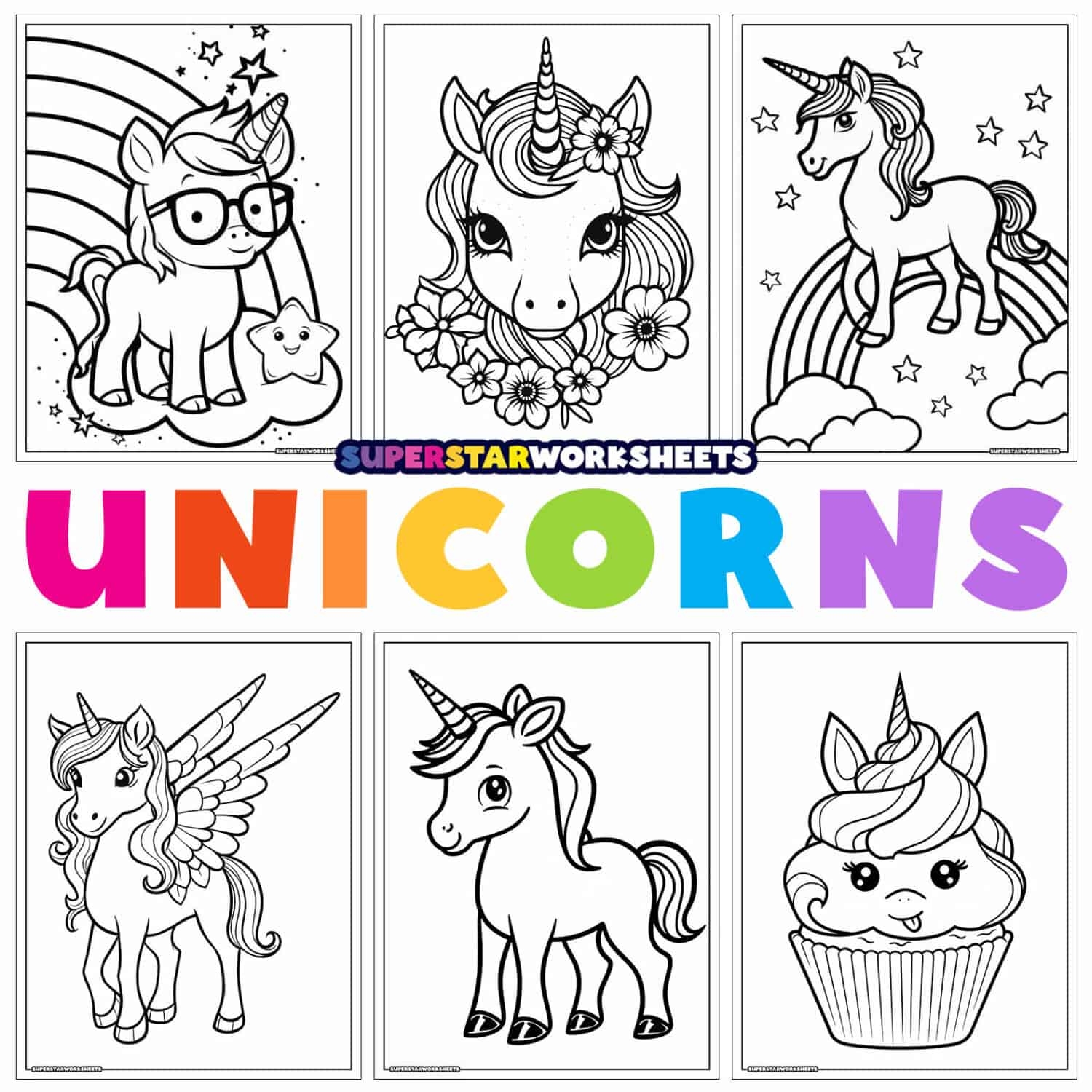 printable unicorn coloring pages