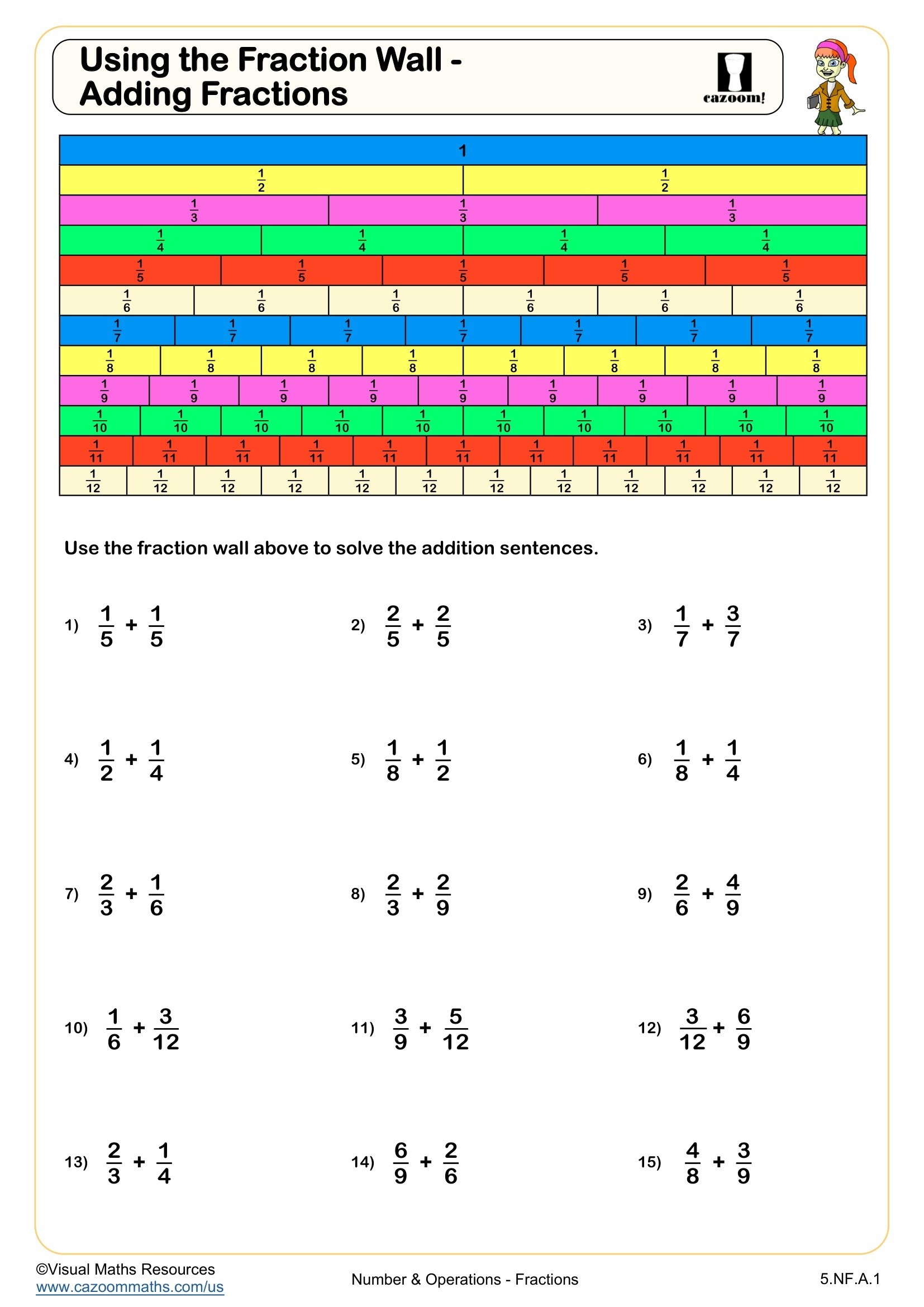 6th grade fraction worksheets