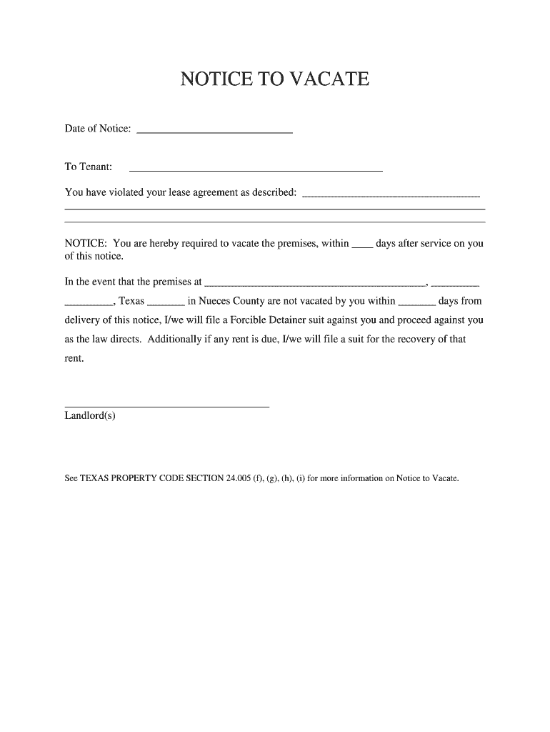 Vacate Rental Fill Online Printable Fillable Blank PdfFiller