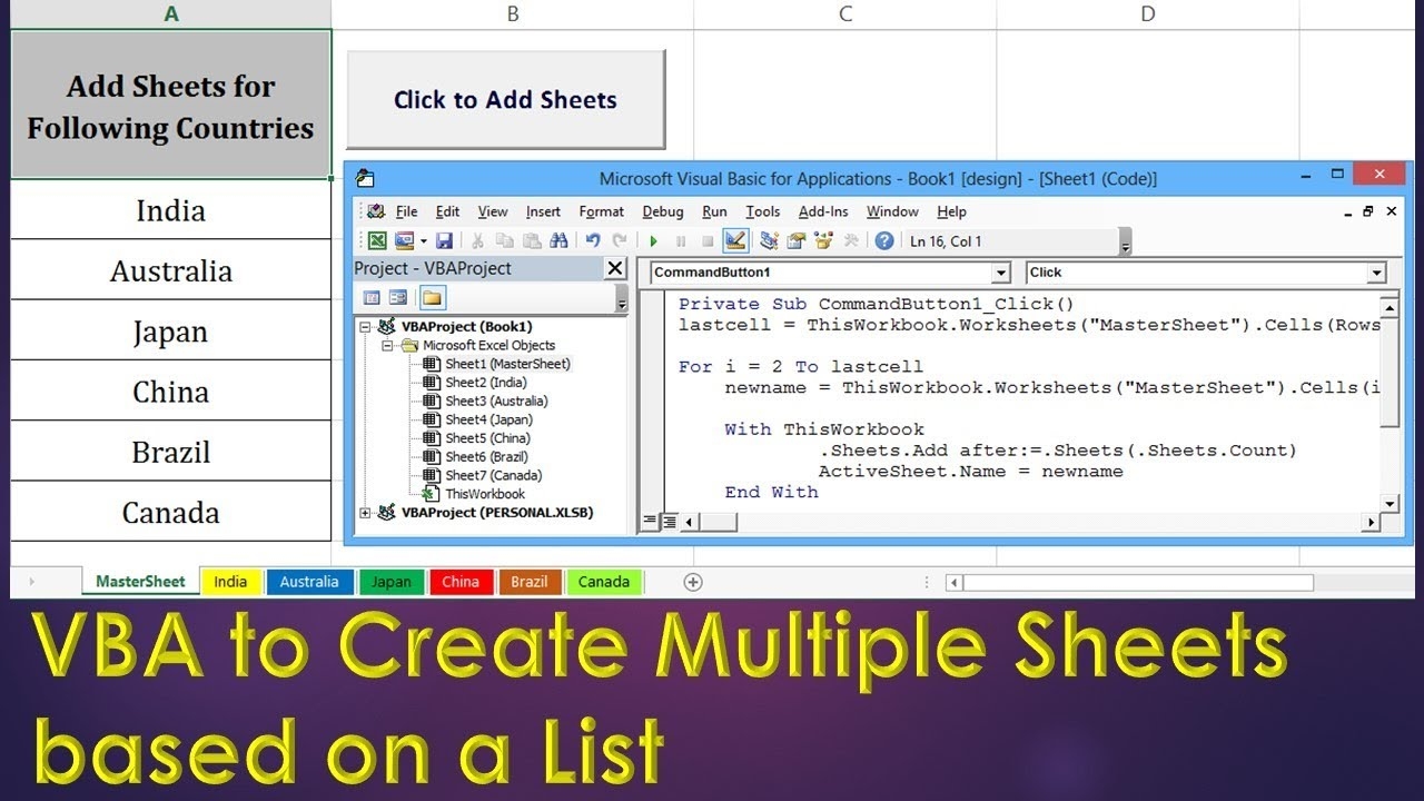 VBA To Create New Sheets Based On A List Excel VBA Example By Exceldestination YouTube VBA To Create New Sheets Based On A List Excel VBA Example By Exceldestination YouTube