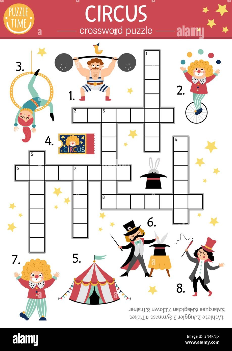 circus crossword puzzle printables