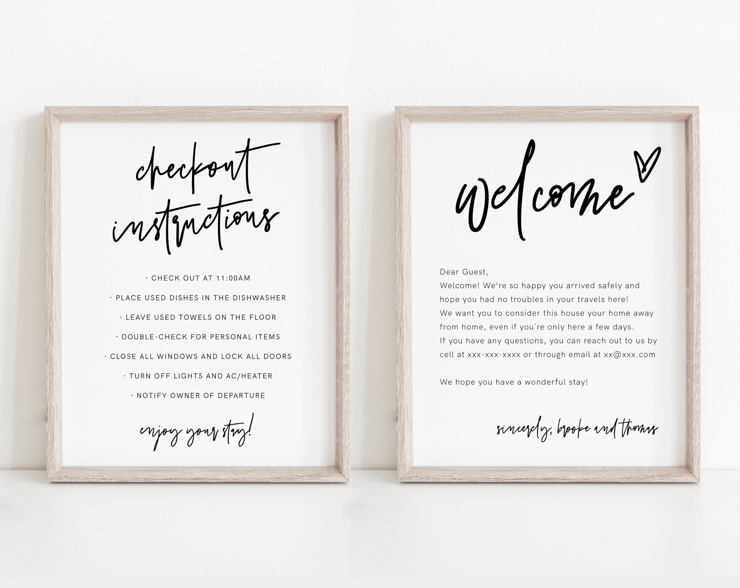 Welcome Note And Checkout Signs Airbnb Printable Welcome Checkout Instructions Welcome Airbnb Host Sign Minimalist Airbnb Sign Set 41 Etsy
