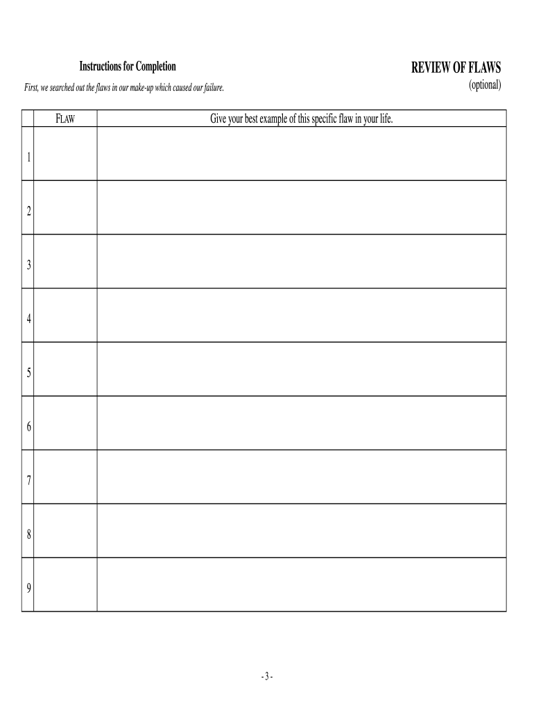 aa fourth step worksheet