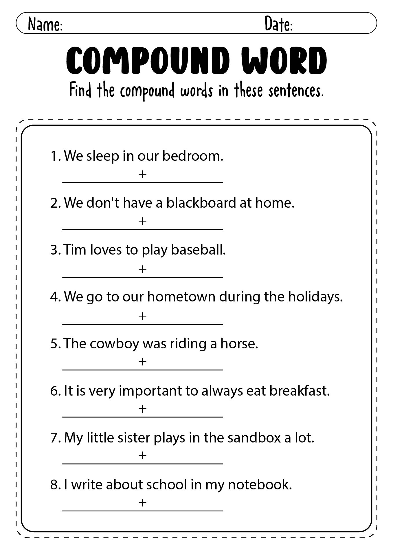 compound words worksheet compound words worksheet