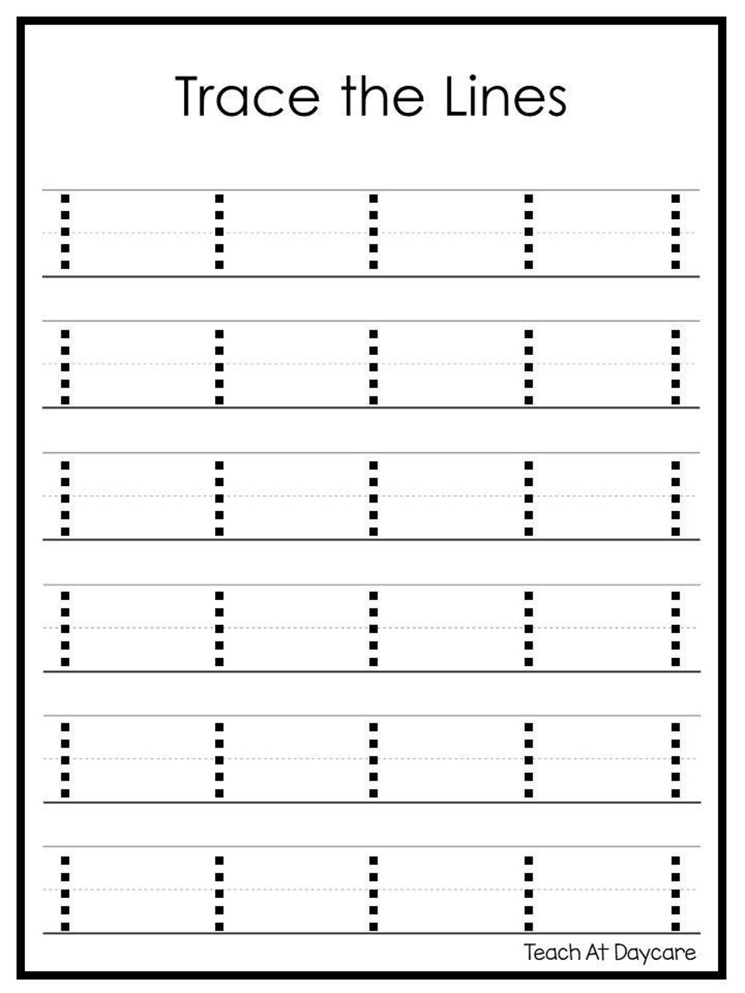 16 Printable Beginning Tracing Trace The Lines Worksheets Etsy