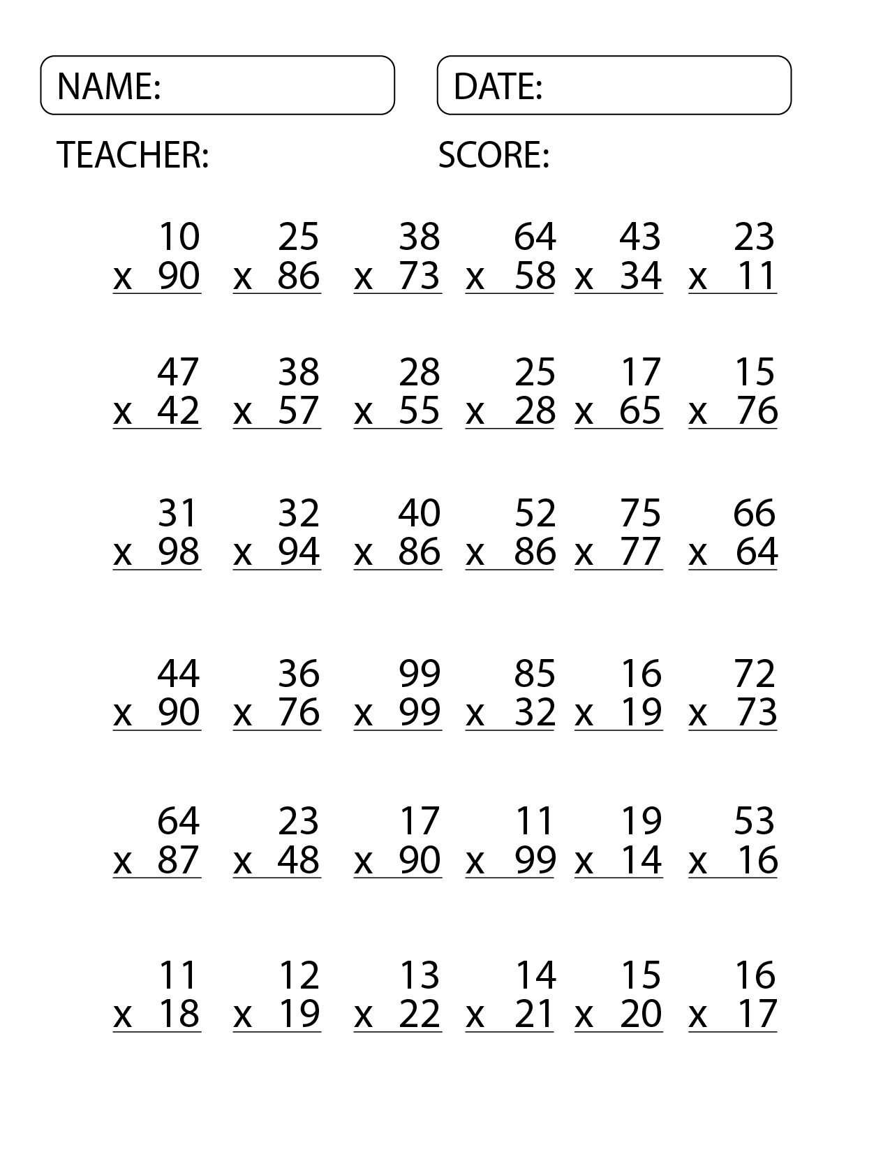 2 Digit By 2 Digit Multiplication Worksheets Math Multiplication Made By Teachers 2 Digit By 2 Digit Multiplication Worksheets Math Multiplication Made By Teachers