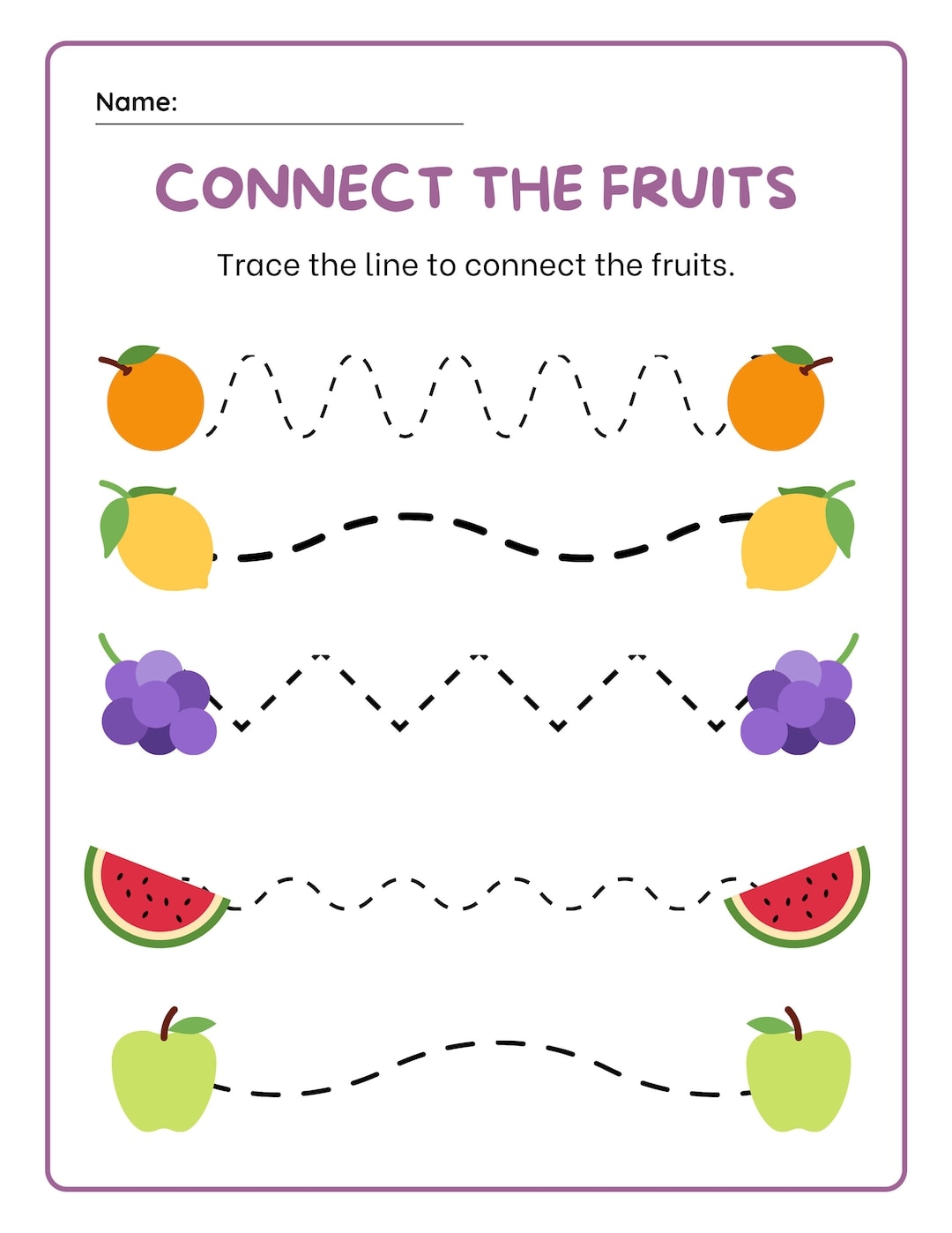 2 Printable Preschool Tracing Worksheets Trace The Lines Perfect For Homeschooling Daycares And Parents Etsy Hong Kong