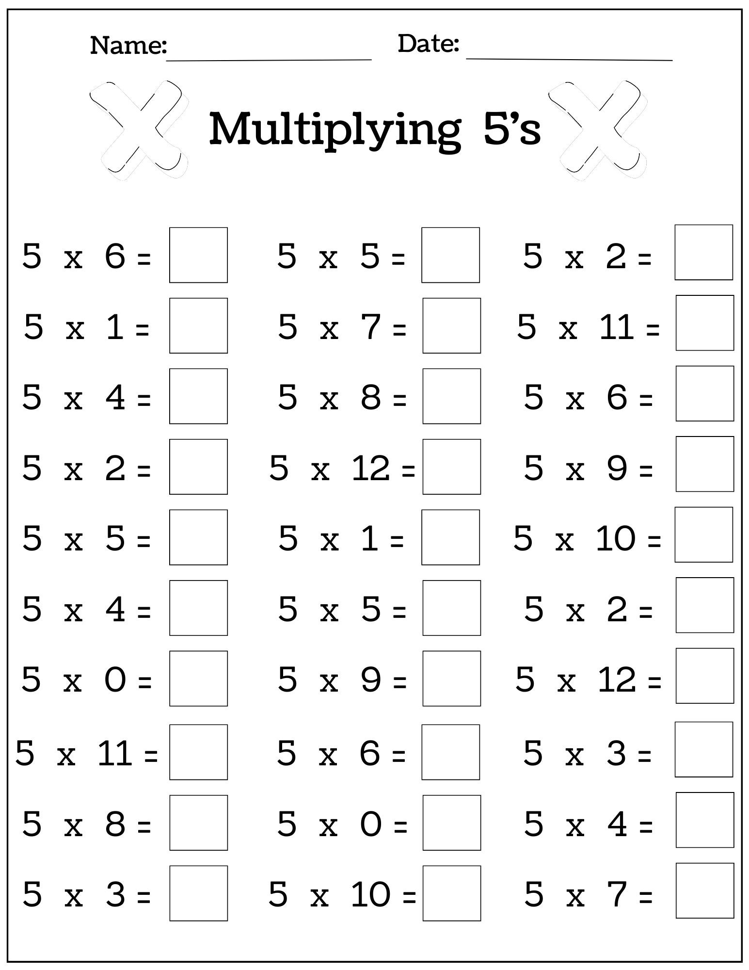 24 Printable Multiplication Worksheets Fill In The Blanks Single Digit Multiplication numbers 1 12 Etsy Israel