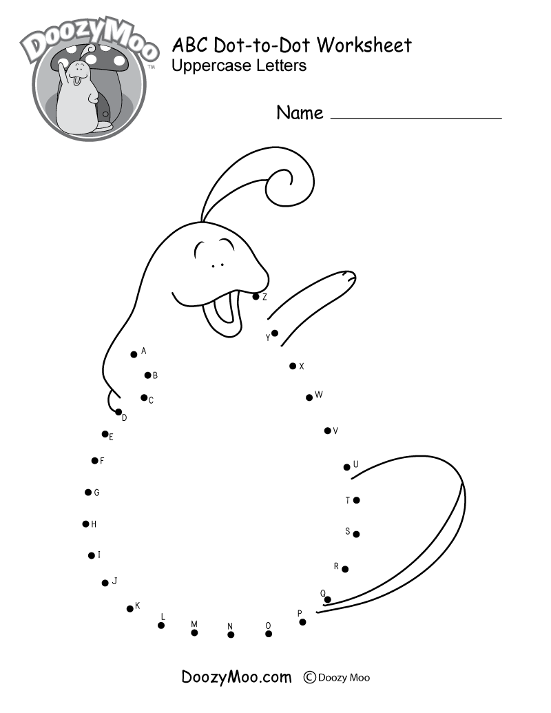 ABC Dot to Dot Worksheet Free Printable Doozy Moo ABC Dot to Dot Worksheet Free Printable Doozy Moo
