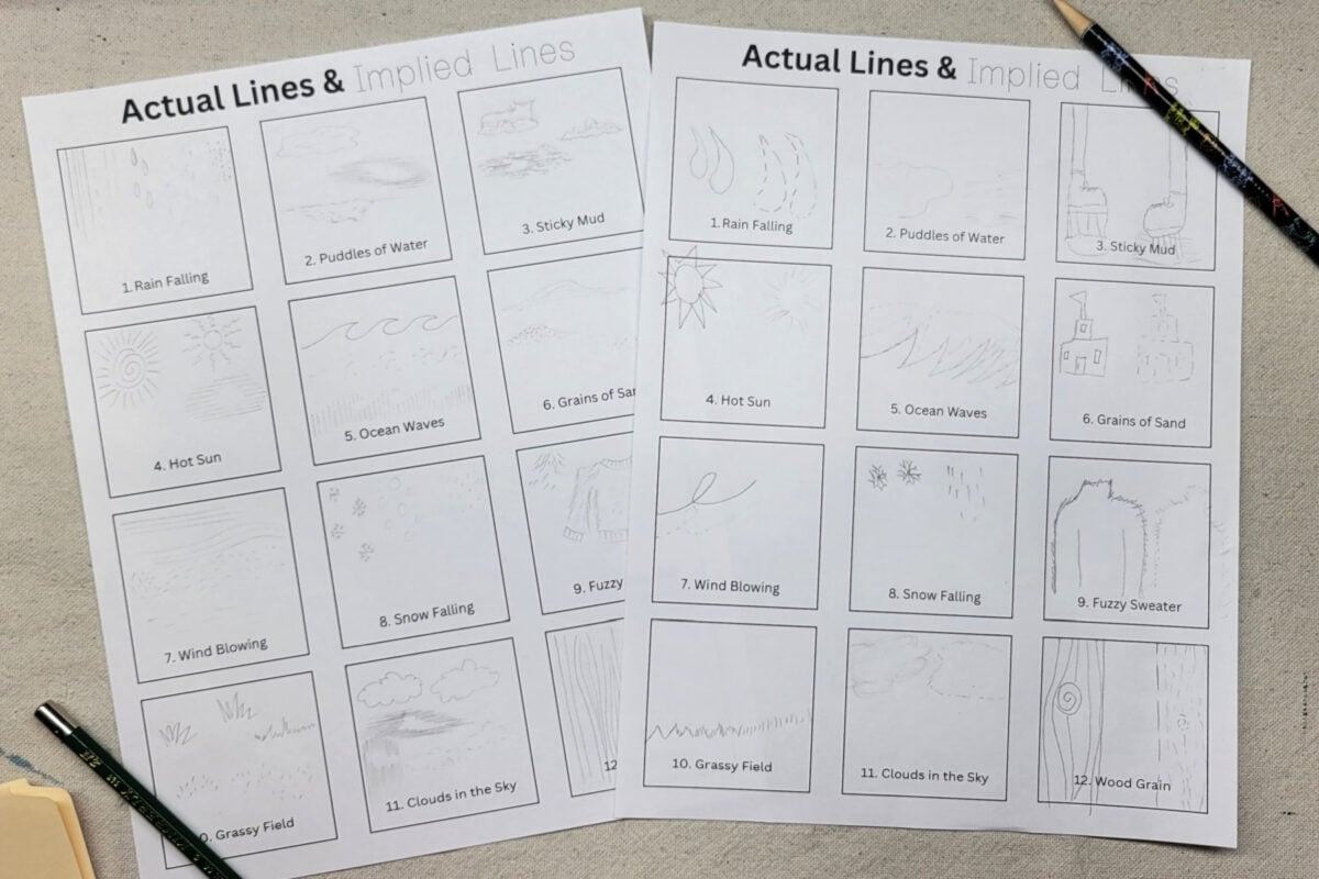Actual And Implied Lines Art Project For Older Kids Kids Activities Blog