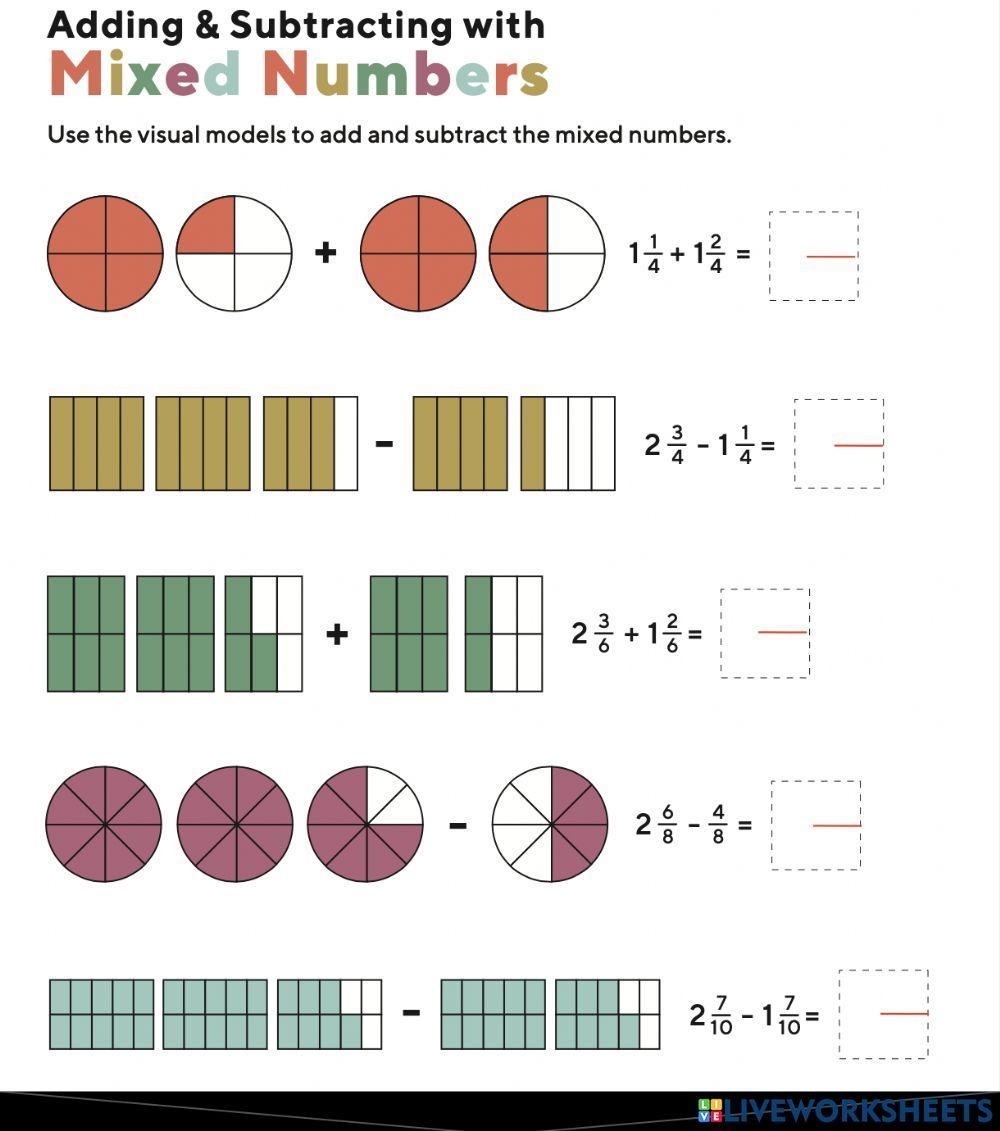 Add And Subtract Mixed Number Worksheet Worksheets Library